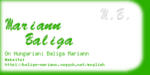 mariann baliga business card